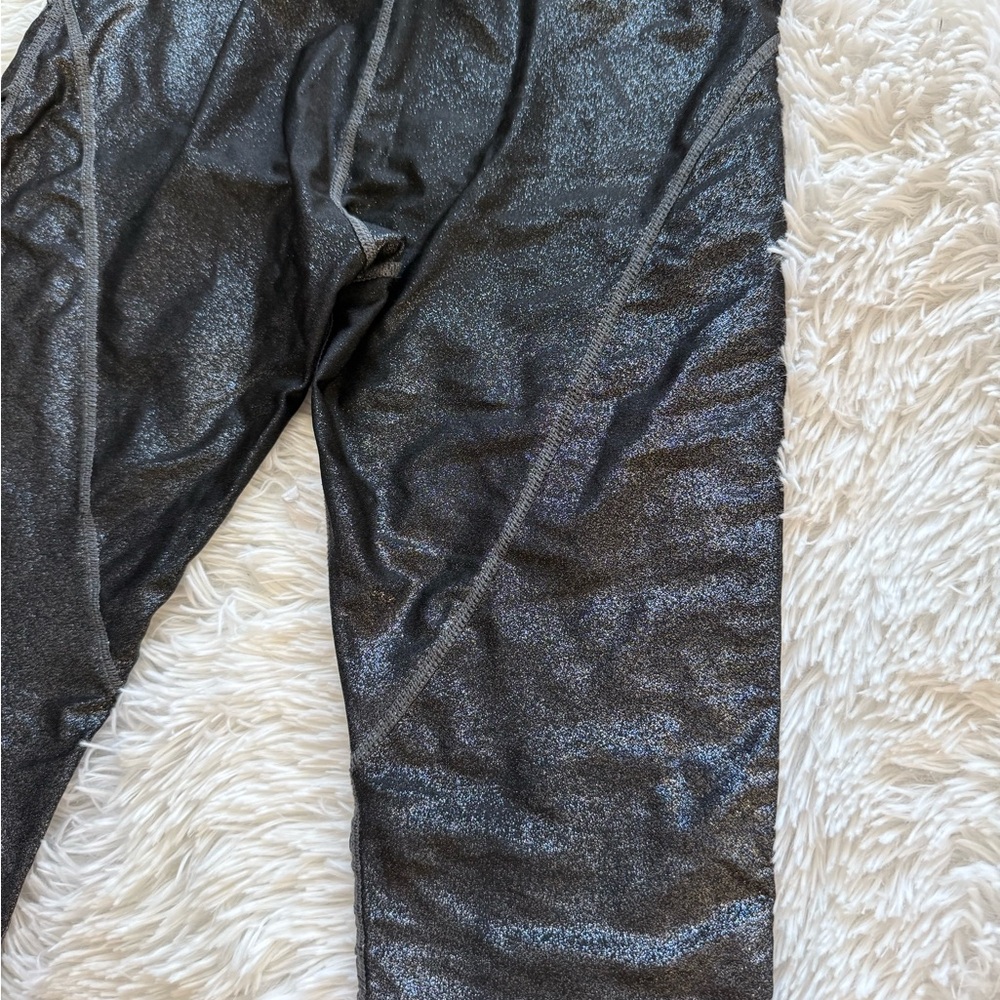 Carbon38 Black Shimmer Moto Leggings - Picture 6 of 16